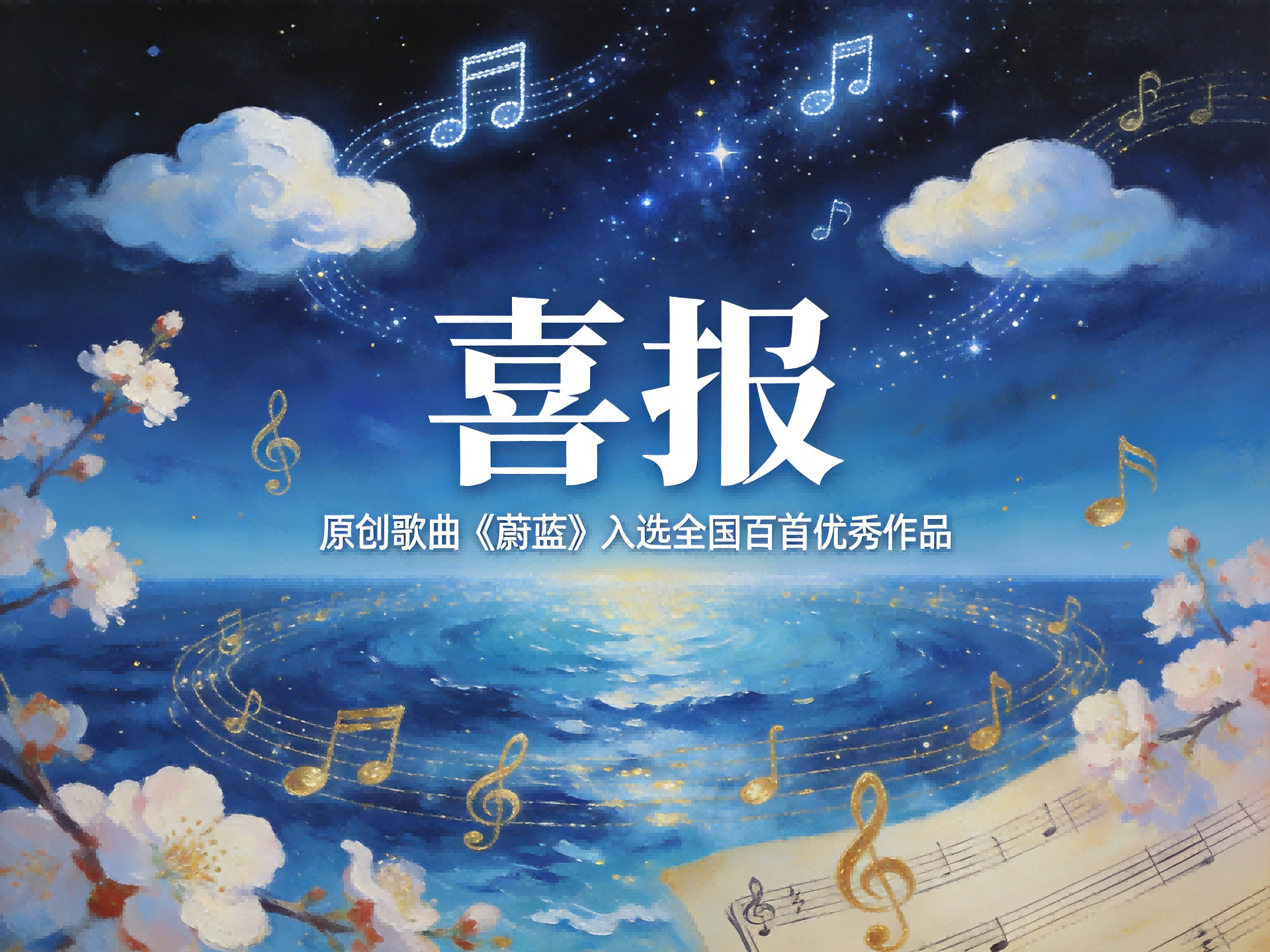 喜报丨结果揭晓！我校本科生原创歌曲《蔚蓝》入选全国百首优秀作品